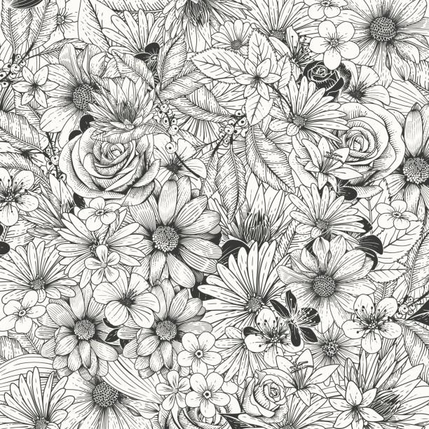 цветочное приглашение - wedding invitation rose flower floral pattern stock illustrations
