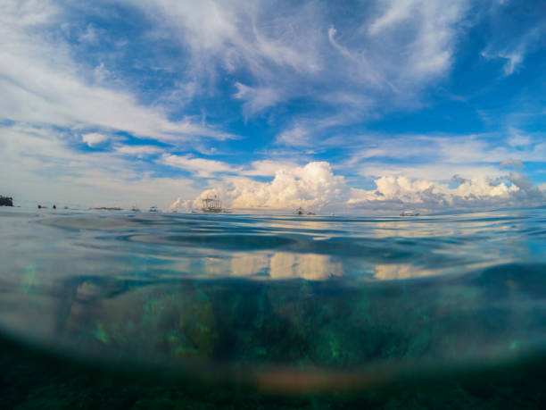 istock Marine landscape with transparent water and blue sky. 682763126
