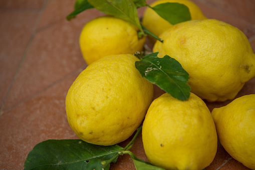 Fresh Lemons In A Bunch