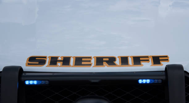 istock Sheriff vehicle with blue grill lights 682766308