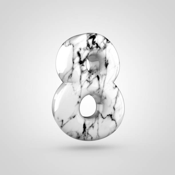 istock Glossy marble number 8 isolated on white background. 682779750