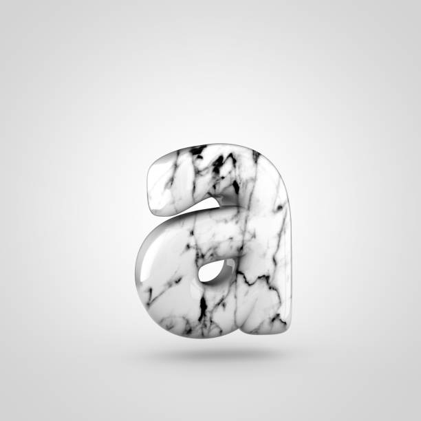 istock Glossy marble alphabet letter A lowercase isolated on white background. 682779780