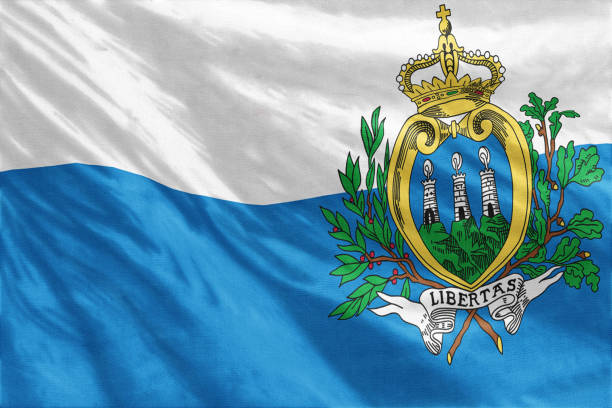 Flag of San Marino full frame close-up