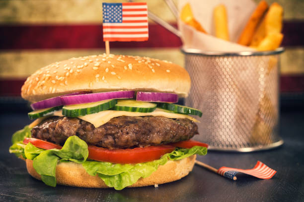 istock Burger for 4th of July 682786528