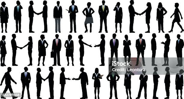Highly Detailed Business People Stock Illustration - Download Image Now - In Silhouette, Cut Out, CEO