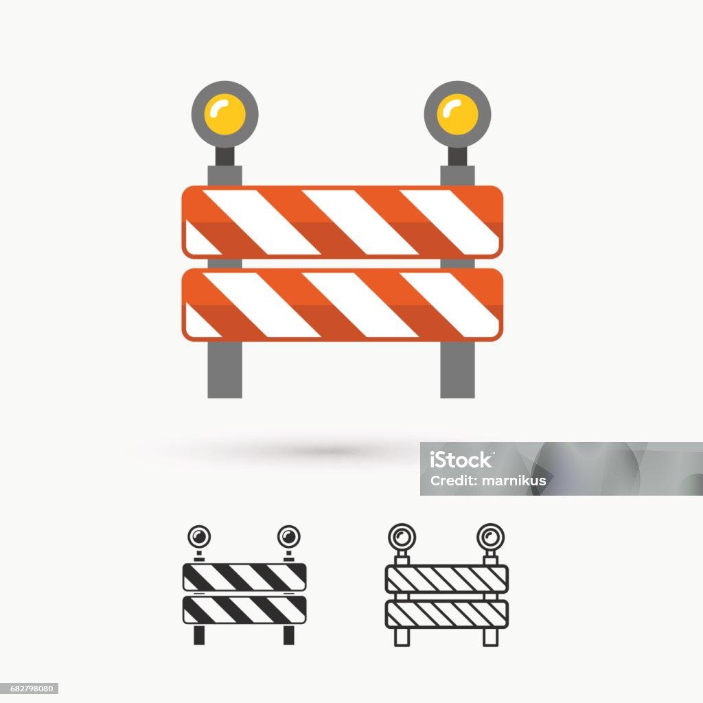 under construction icon This is a vector illustration of under construction icon Roadblock stock vector