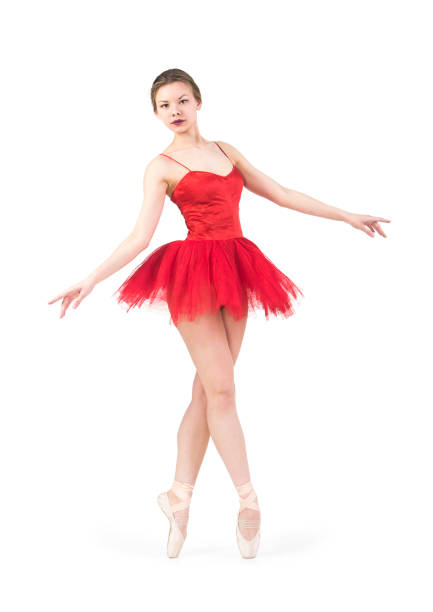 istock Young ballerina in a red tutu. 682803548