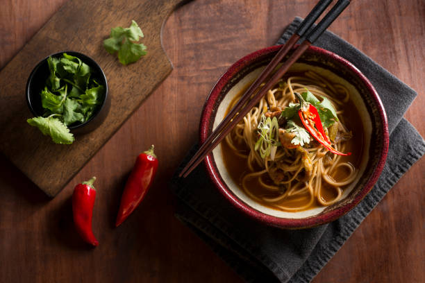 Spicy Ramen Spicy Ramen Noodles fusion food stock pictures, royalty-free photos & images