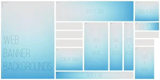 Vector illustration of Standart Web Banner Size Color Bokeh Background Palette