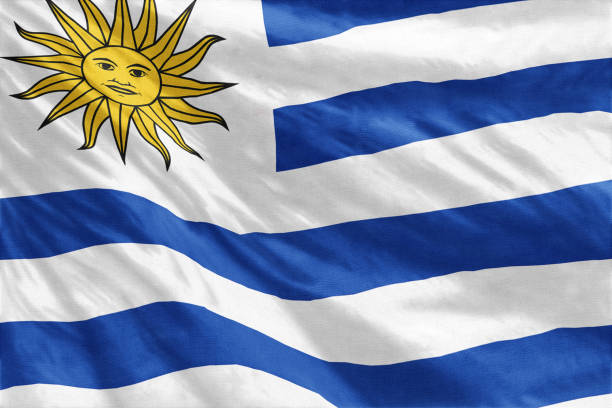 Flag of Uruguay Flag of Uruguay full frame close-up uruguay photos stock pictures, royalty-free photos & images