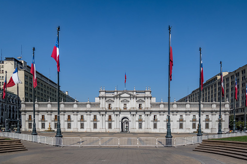 Exterior view of Almudena Cathedral, Madrid, Spain.