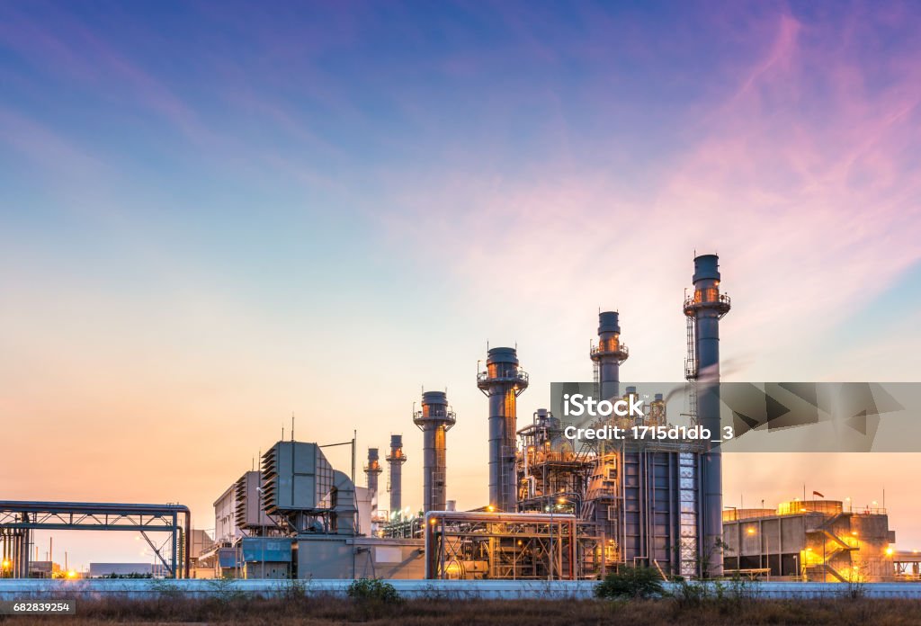 Power plant for Industrial Estate at twilight Industry Stock Photo
