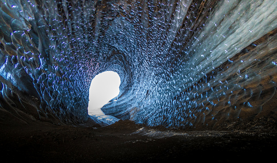 Ice cave under Vatnajokull glacier, Iceland