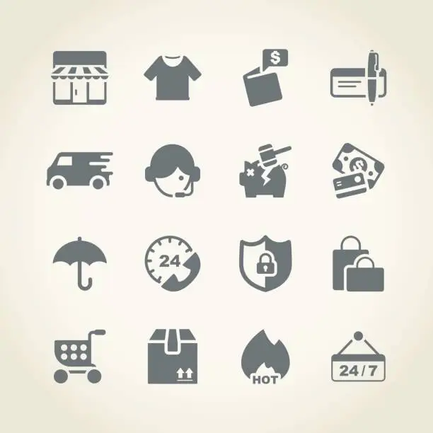 Vector illustration of Shopping icons