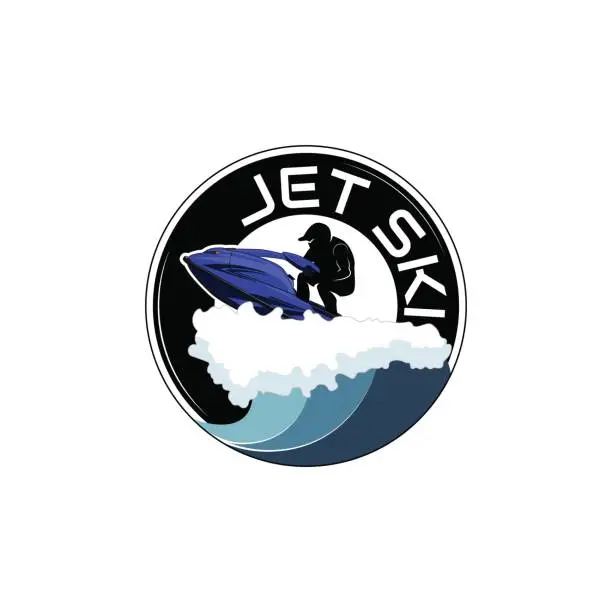 Vector illustration of Jet ski logo, scooter