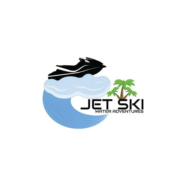Vector illustration of Jet ski logo, scooter