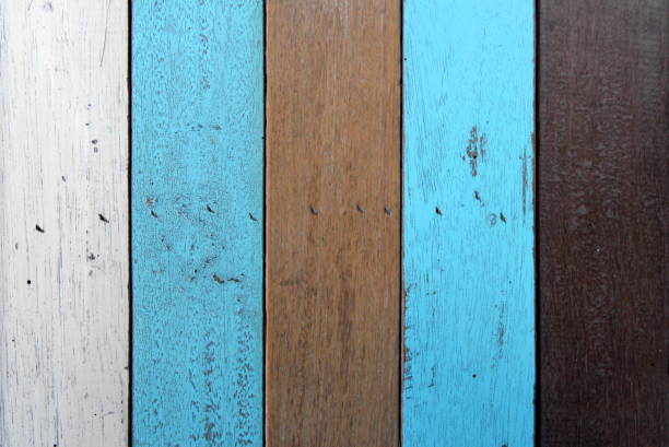 istock The brown, white and blue wooden background. 682862042