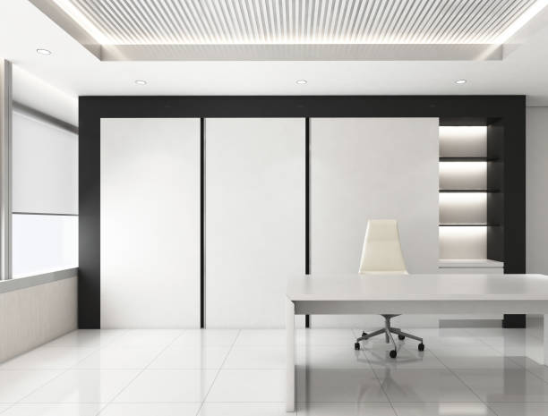 istock CEO room office corporate, 3d render interior design, mock up illustration 682872584