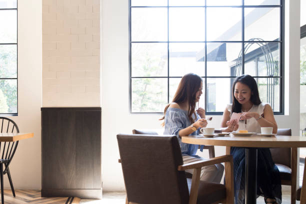 istock The girls enjoy a break at the cafe. 682880070