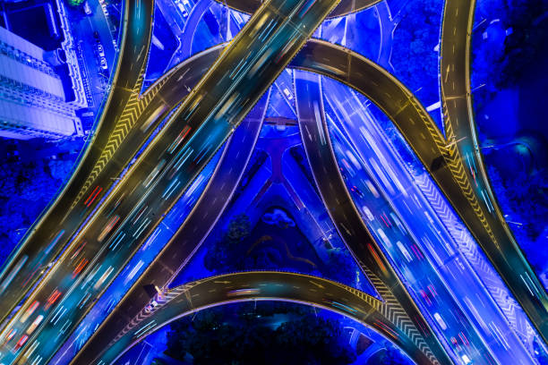istock Aerial view of Shanghai Highway at Night 682880938