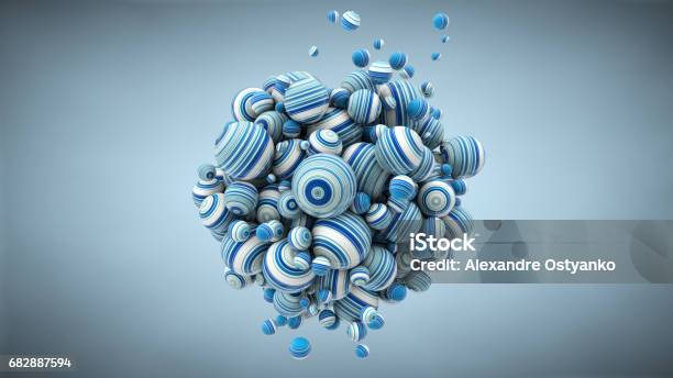 Abstract Background With Balls 3d Rendering Stretched Pixels Texture Stock Photo - Download Image Now