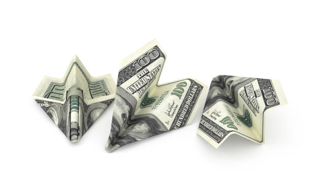 istock Paper airplanes from the dollars on a white background. 3d illustration 682893722