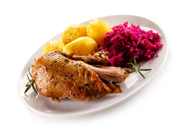 istock Roast duck fillet and vegetables 682896072