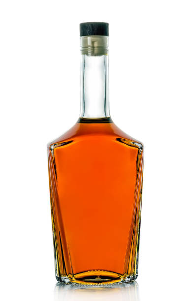 istock A bottle of brandy on a white background 682901160