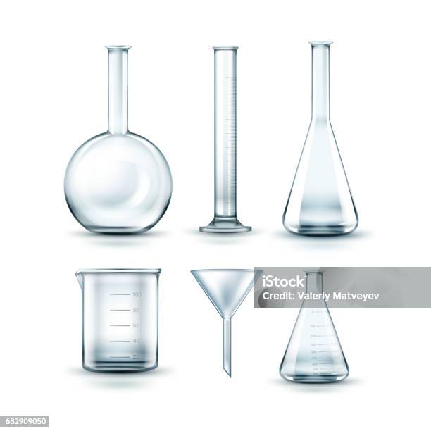 Glass Laboratory Flasks Stock Illustration - Download Image Now - Test Tube, Laboratory Flask, Conical Flask