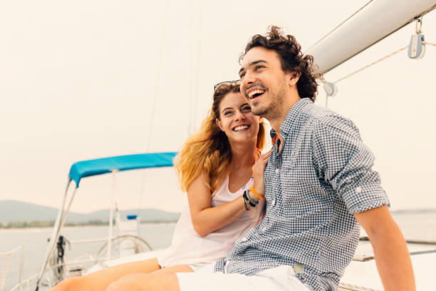 istock Couple sailing on a yacht 682923622