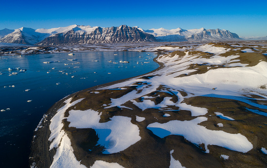 Great glacier lagoon in Iceland