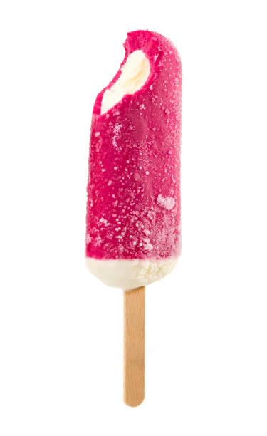 istock Bitten ice cream on stick in cherry glaze 682931372