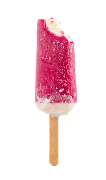 istock Bitten ice cream on stick in cherry glaze 682931390