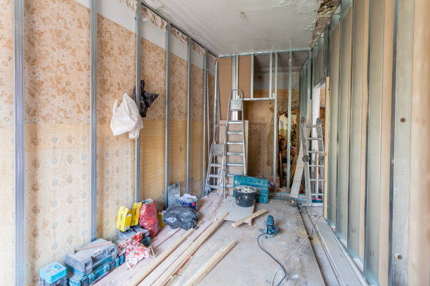 istock Interior of apartment with materials during on the renovation and construction ( remodel wall from gypsum plasterboard or drywall) 682931934