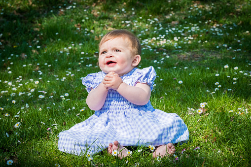 Image of cute baby lying on grass in summer park, outdoorImage of cute baby lying on grass in summer park, outdoorImage of cute baby lying on grass in summer park, outdoor