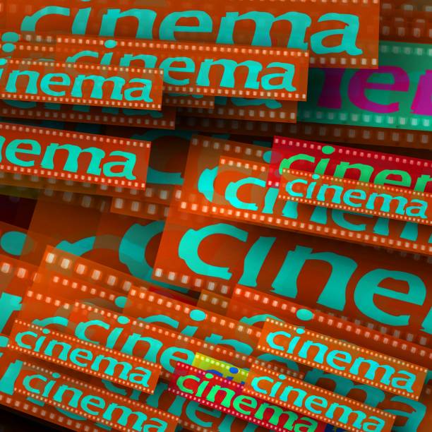 istock Cinema word on overlapping planes. Red and blue. 682944148