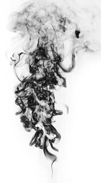 istock Black fantasy smoke on white background 682958830