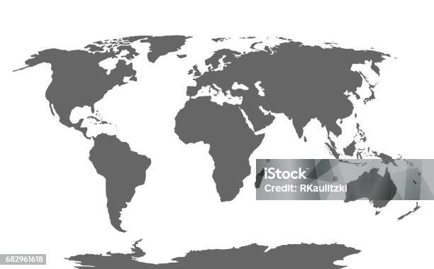 World Map Stock Illustration - Download Image Now - Antarctica, World Map, Vector