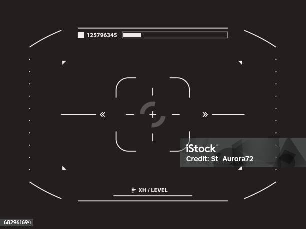 Sci Fi Futuristic Interface Camera Viewfinder Concept User Interface High Tech Screen Spaceship Vector Illustration Stock Illustration - Download Image Now