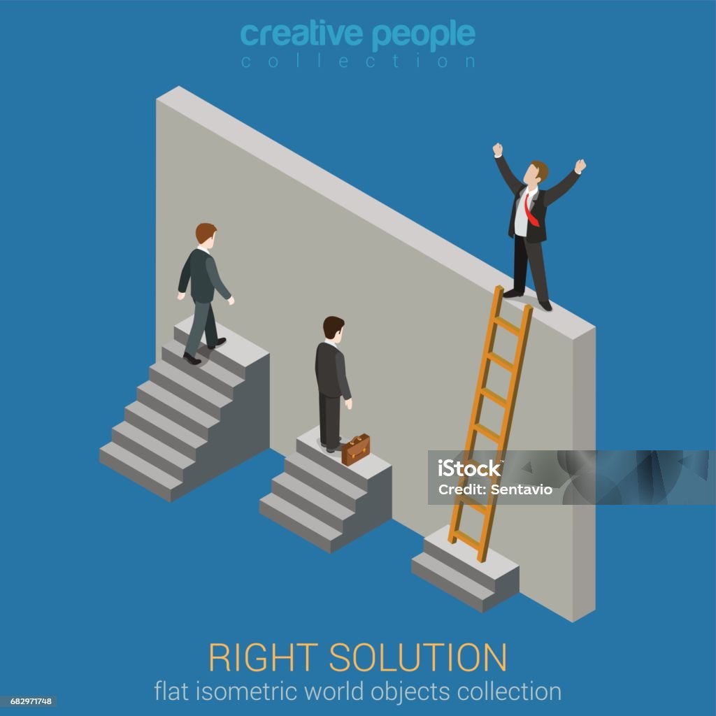 Problem Solve Isometric Right Solution To Solve Problem Business Concept Flat 3d Web Isometric ...