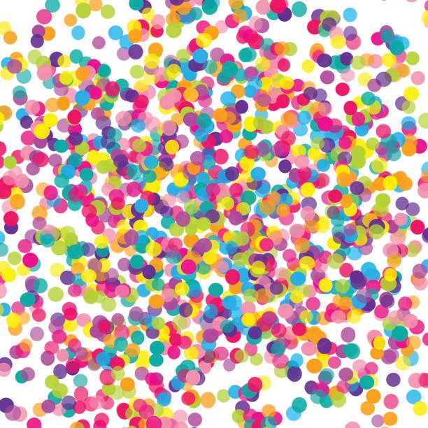 istock Colorful flying falling the elements of decoration of the celebration. Abstract background with falling confetti 682971826