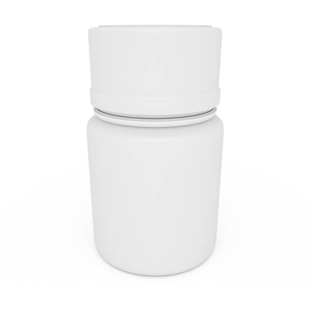 istock Medicine Concept: Blank White Pill Bottle, 3d illustration isolated on white background 682972486