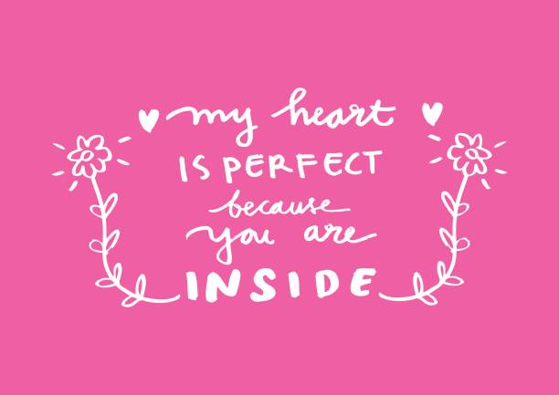 istock Inspirational love quote. My heart is perfect because youa are inside 682985792