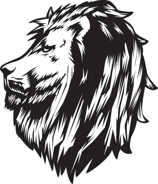 Vector illustration of Wild Head Lion Illustration icon Mascot Luxury Power Leader Brand