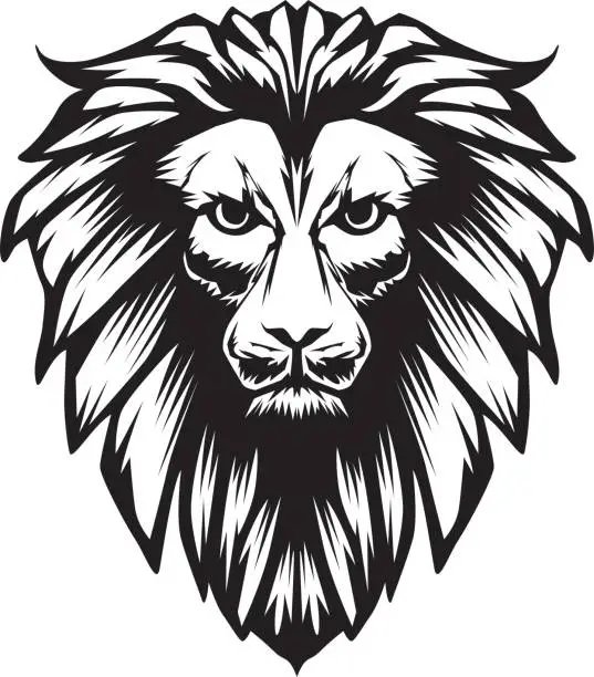 Vector illustration of Wild Head Lion Illustration icon Mascot Luxury Power Leader Brand