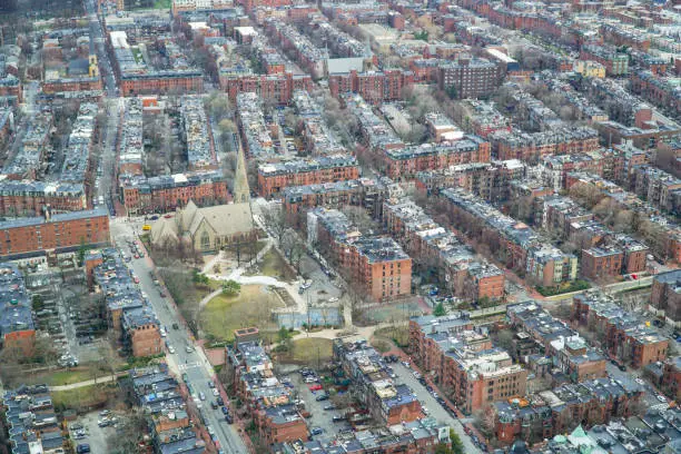 Photo of The streets of Boston - aerial view - BOSTON , MASSACHUSETTS - APRIL 3, 2017