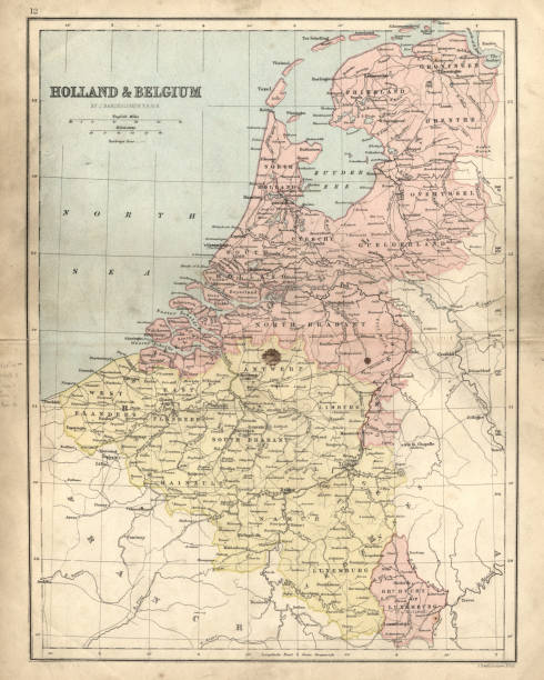 istock Antique damaged map of Holland & Belgium 19th Century 682993470