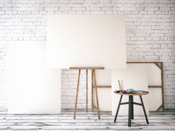 białe płótno - easel art paint artists canvas zdjęcia i obrazy z banku zdjęć