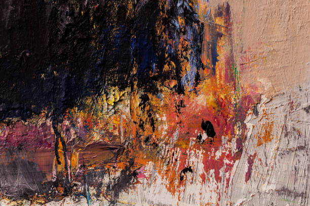 istock Abstract painted orange yellow and blue art backgrounds. 682996736