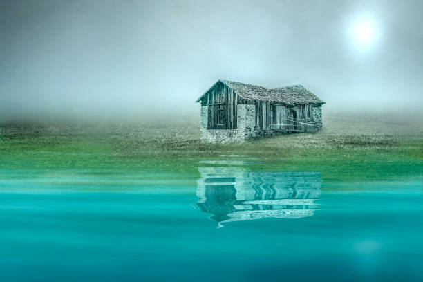 Cabin in the woods of Finland forest